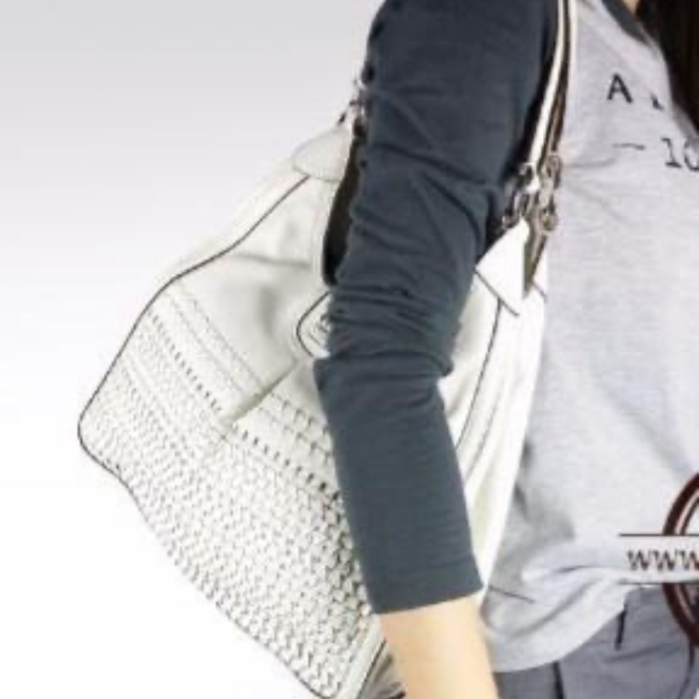 Coach Maggie Madison Woven Leather Shoulder Bag